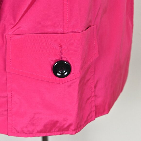 Chico's 70s Retro Preppy Lightweight Windproof Magenta Short Trench Coat Size 1 - Picture 8 of 16